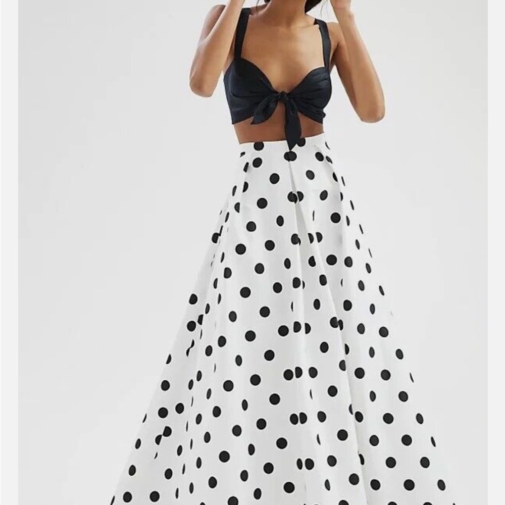 Black and White Polka Dot Eva Franco Skirt